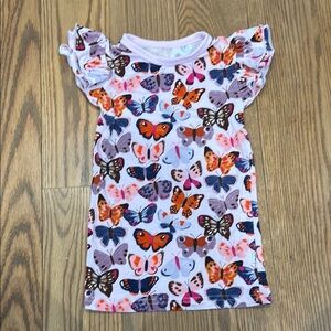 Little Sleepies Butterfly Print flutter sleeve top 18-24M